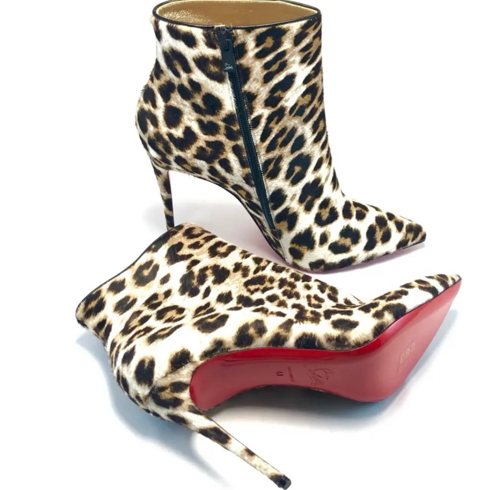 NWOB Christian Louboutin So Kate Booty Leopard Ankle Boot Size 39.5
